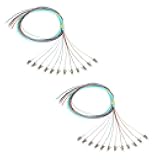 12 Fibers LC OM3 Multimode (MM) Fiber Optic Pigtail 1.2m (47.24inch) LC Multimode Cable Pigtail for Engineering Network Fiber Access, 2 Packs