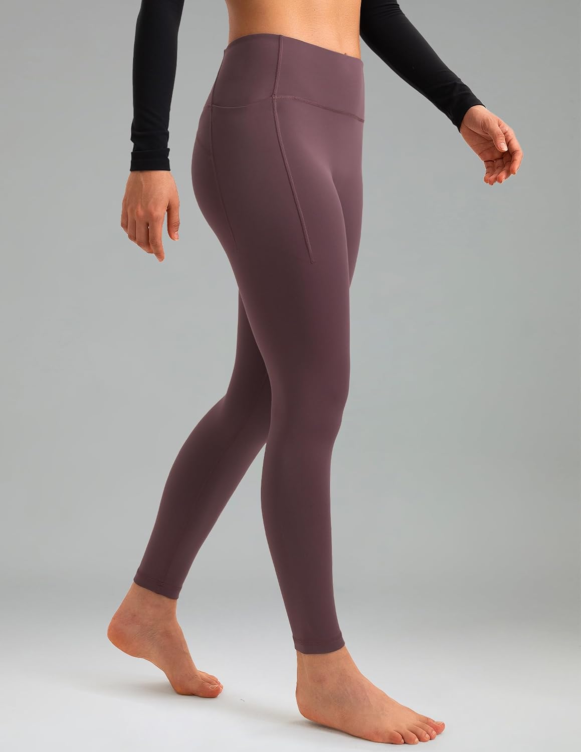 Colorfulkoala Women's Fleece Lined Leggings 26.5" with Pockets Thermal Casual Workout No Front Seam Yoga Pants Winter Warm - Image 3