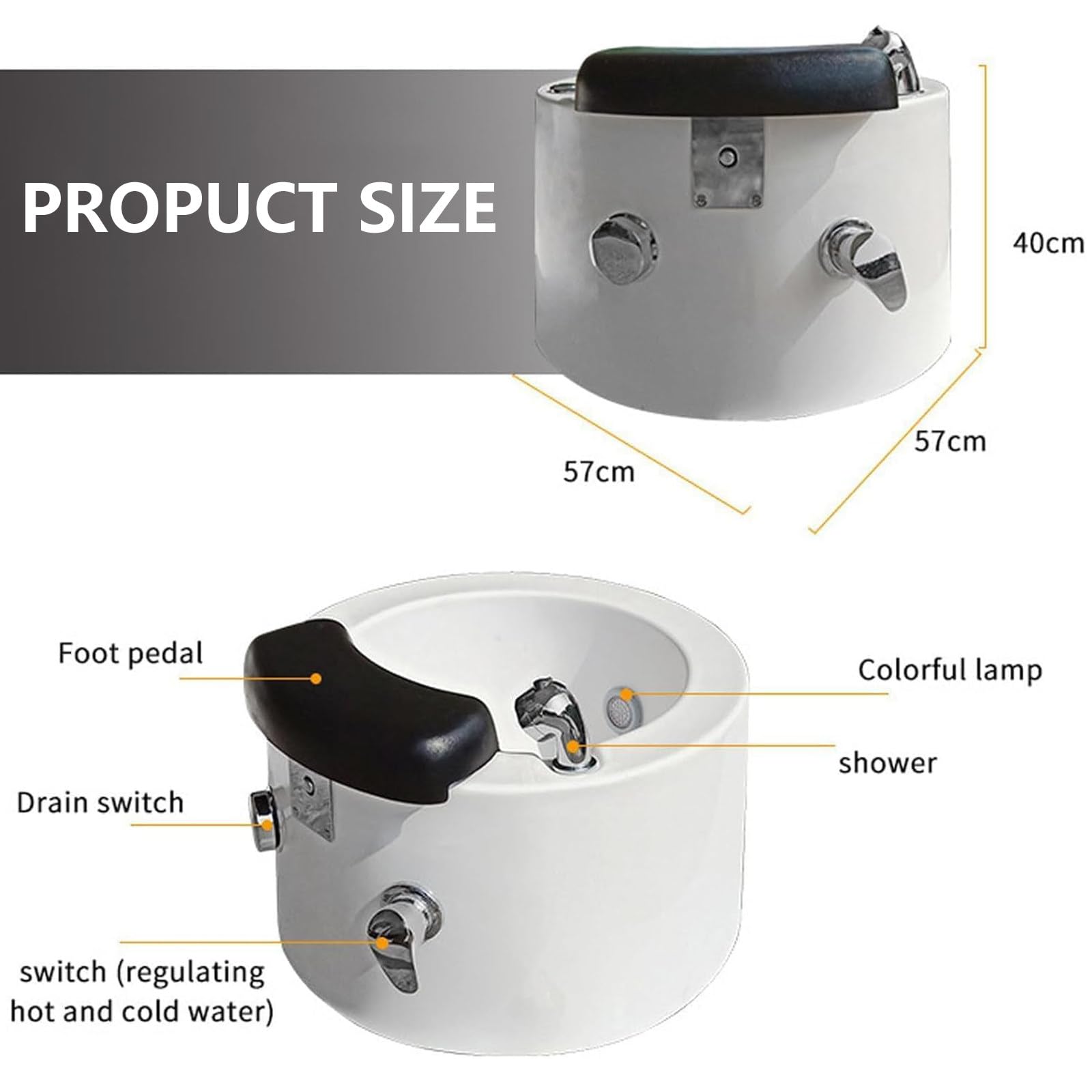 Pediluvio Massaggio Spa Ciotola Portatile Pedicure Ammollo I Piedi Massaggiatore Vasca Bagno Poltrona con Pediluvio Ciotola Vasca Massaggiatore Spa Professionale Pedicure Foot,C