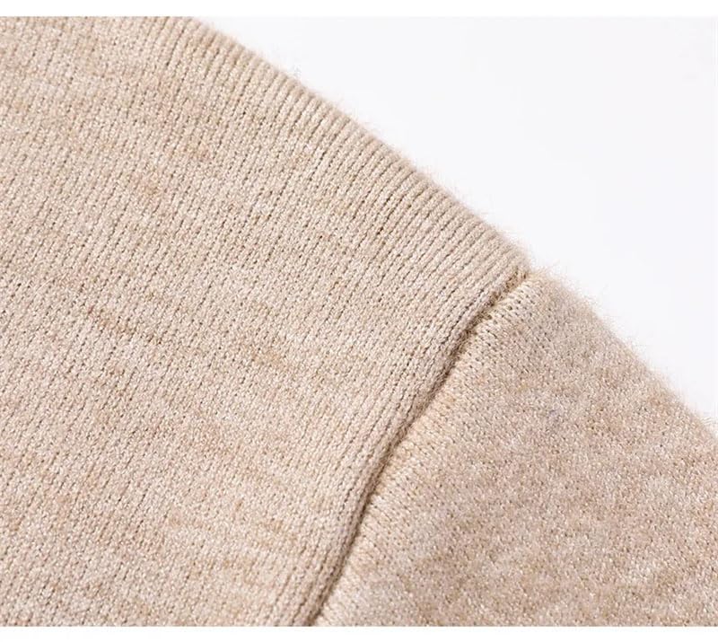 Men's Solid Knitted Sweater Casual Comfortable Tops Vintage Loose Round Neck Pullover4