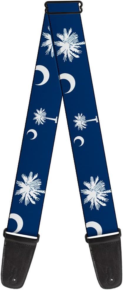 Buckle-Down Guitar Strap South Carolina Flags Scattered 2 Inches Wide