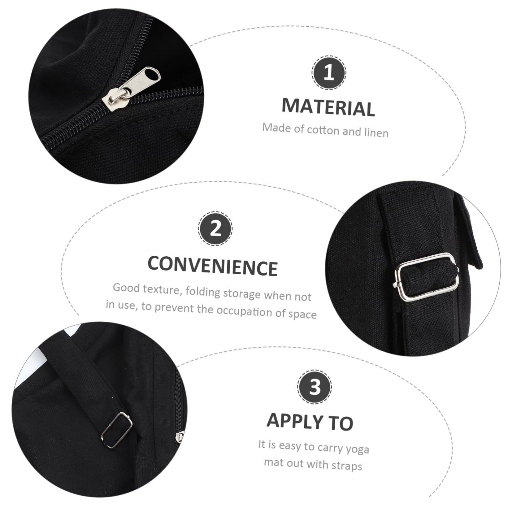 TOYANDONA Bolsa para Esterilla de Yoga Correa Ajustable y Cierre de Cremallera, Material Sintético Resistente y Diseño Fácil de Llevar para Amantes del Yoga