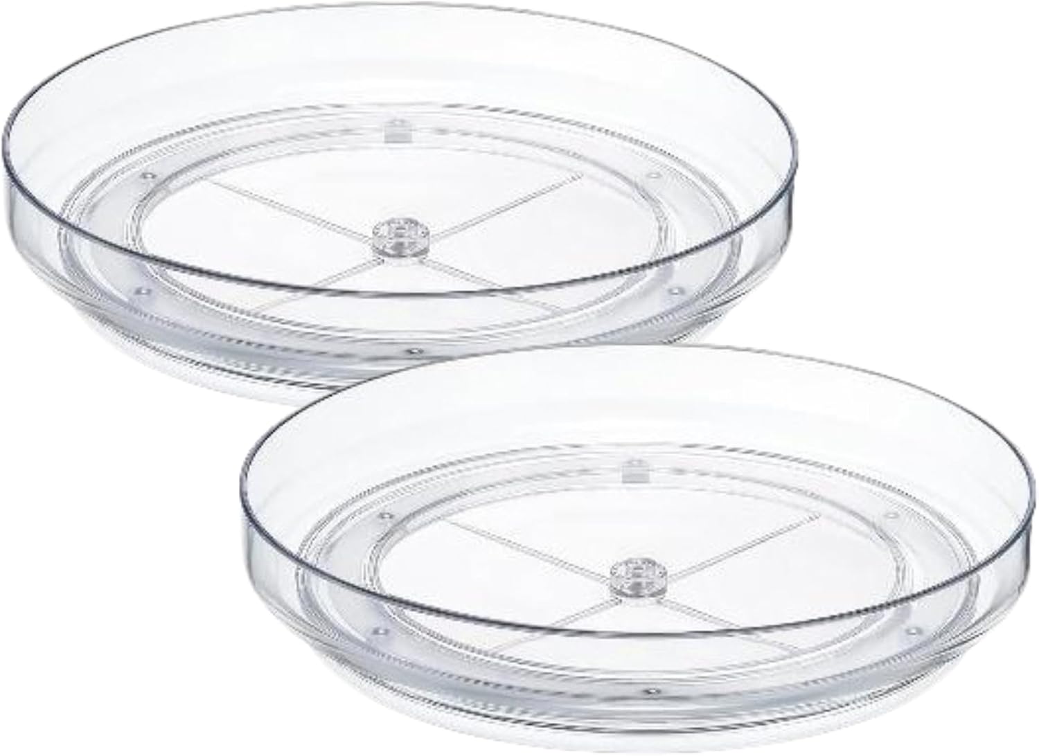OGGI Set of 2 Clear Lazy Susan Turntables, 9-Inch Rotating Organizer for Kitchen Cabinets, Pantry, Refrigerator, Bathroom & Vanity, Clear Plastic Cabinet Organizer
