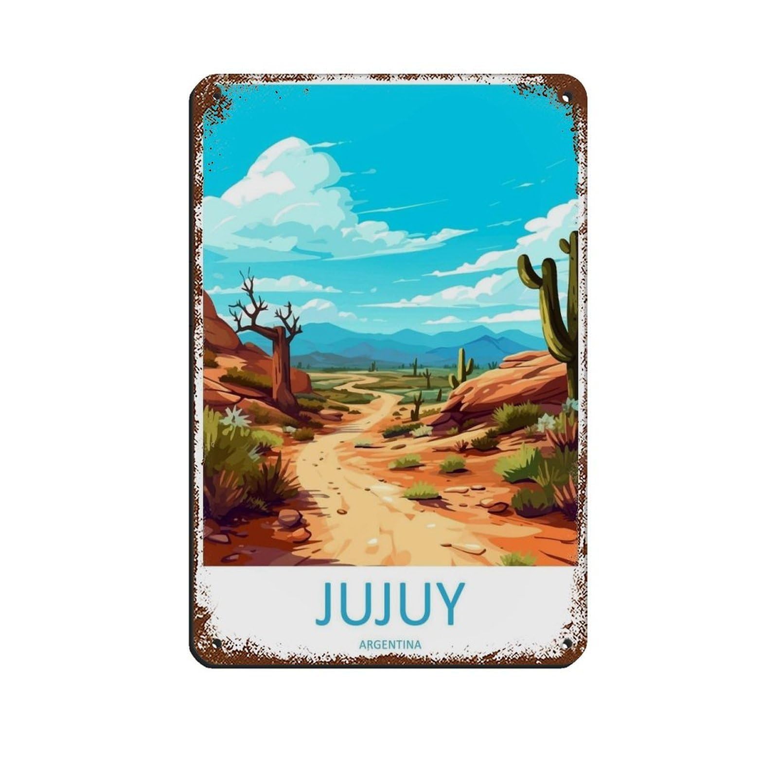Jujuy Travel Art Argentina Poster (50) Retro Poster Metal Tin Sign Chic Art Retro Iron Painting Bar People Cave Cafe Family Garage Poster Wall Decoration 8x12inch(20x30cm)
