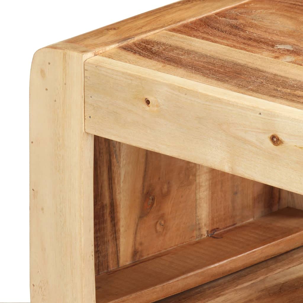 Mobile TV con Supporto di Design in Legno Massello di in 2 Pezzi, Mobile da Soggiorno per Casa in Stile Industriale