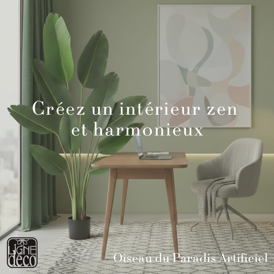 Ligne Déco – Oiseau du Paradis Artificiel 160 cm | Plante Tropicale Artificielle Haut de Gamme Pot Plastique Noir Interieur Imitation Terre | Decoration Maison Élégante | Fausse Plante Interieur Chic