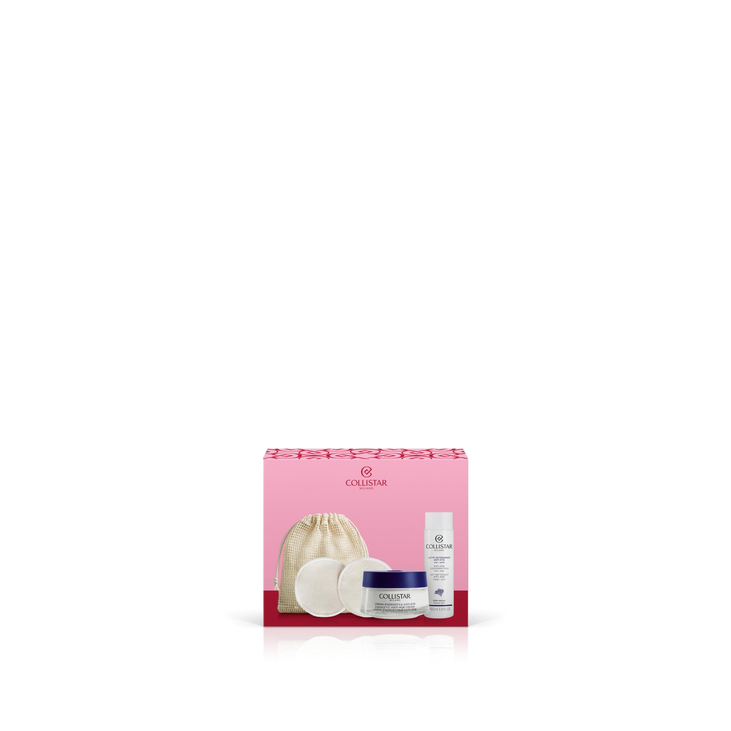 Collistar Cofanetto Regalo Donna Viso, Crema Energetica Anti-Età 50 ml + Latte Detergente Anti-Età 100 ml, Azione Antirughe, Pelle Nutrita