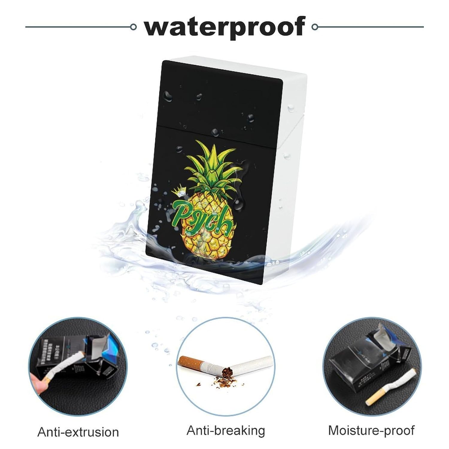 Psych Pineapple Cigarette Case Plastic Cigarettes Box Smoking Accessories for Men Women image 3