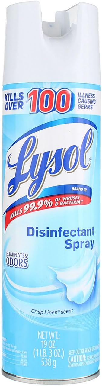 Lysol Disinfectant Spray, Crisp Linen, 19 oz(Pack of 7)