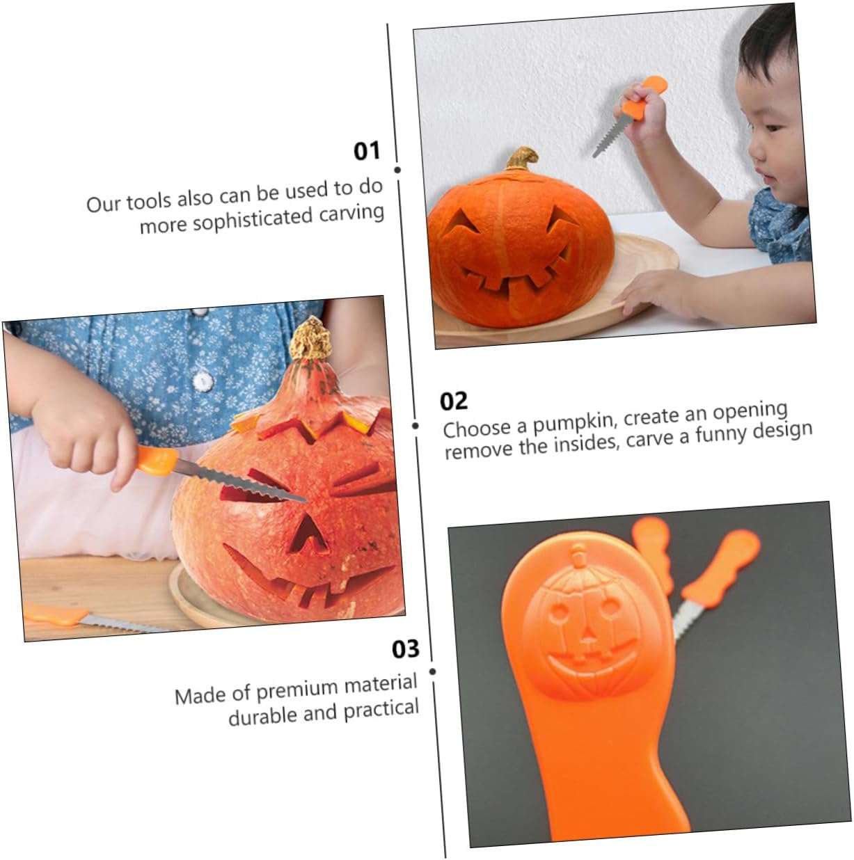 ABOOFAN 2pcs Halloween Pumpkin Carving Tool Stainless Steel Sculpting Tool for and Easy Pumpkin Carving Compact Design for Family Fun for Halloween Decorations