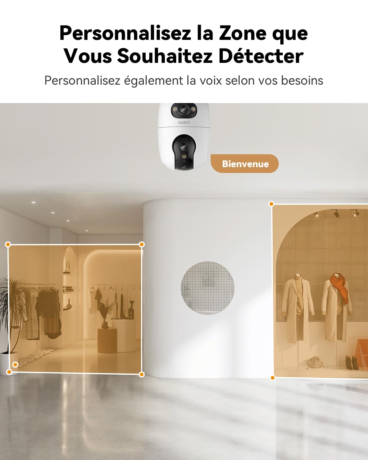 Imou 4K(4MP+4MP) Caméra Surveillance WiFi Intérieur Double Objectif, WiFi 2,4G/5GHz, Vision Nocturne Couleur, Détection de Personnes/Animaux, Suivi Automatique, Compatible Alexa pour Bébé/Chien/Maison