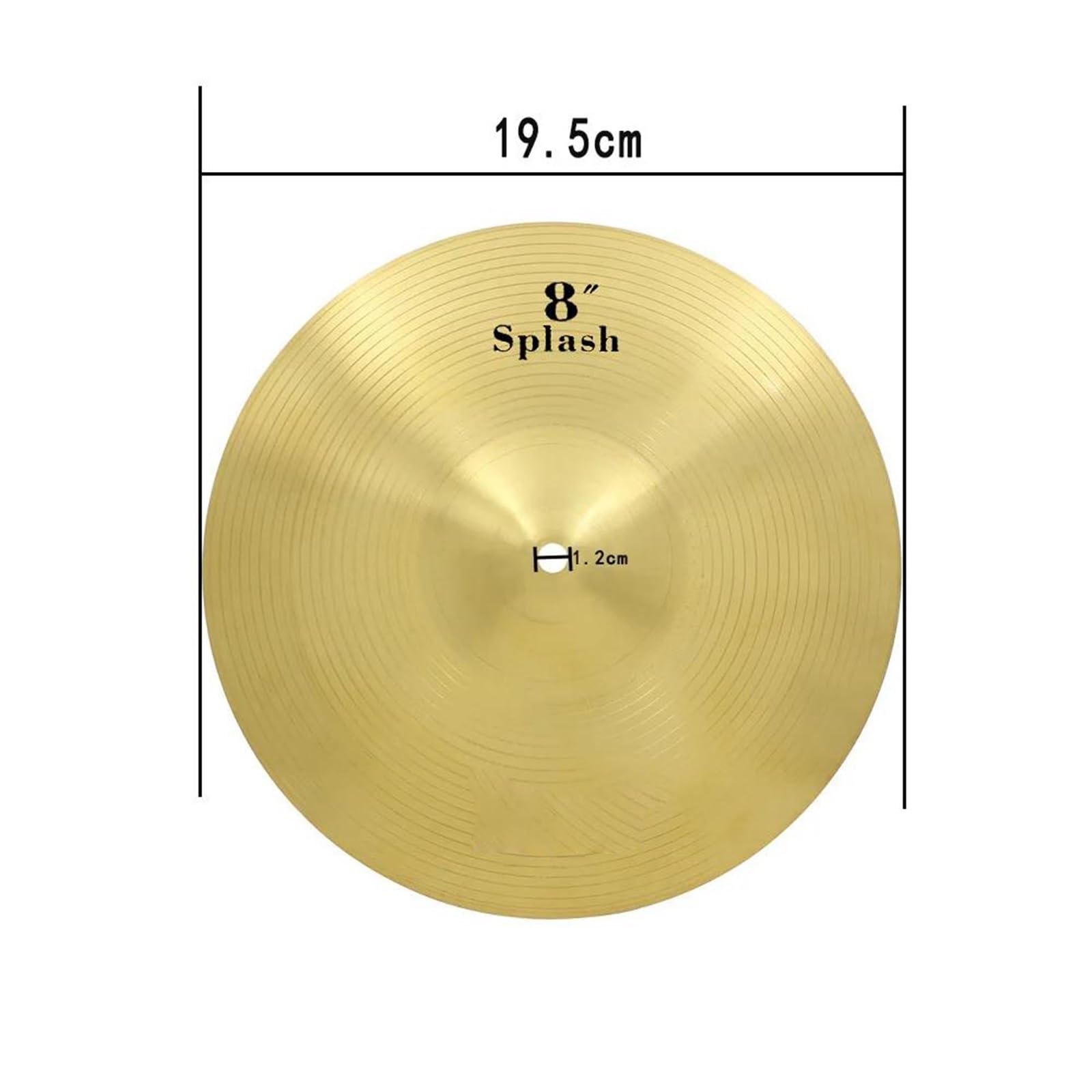Platillos Platillo Profesional De Aleación Latón Charles Para Bateristas Principiantes 8 10 12 14 16 18 Y 20 Pulgadas(8 Inch)