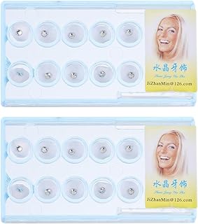 Lurrose - 20 adornos dentales de cristal para decoración de dientes con caja de almacenamiento de joyas deslumbrantes
