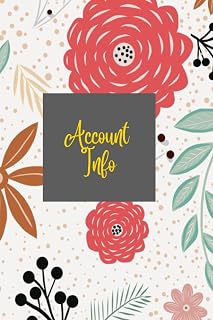 Account Info: Bank Account Information Book in a convenient size 6"x9" with Account name, Account Type and more