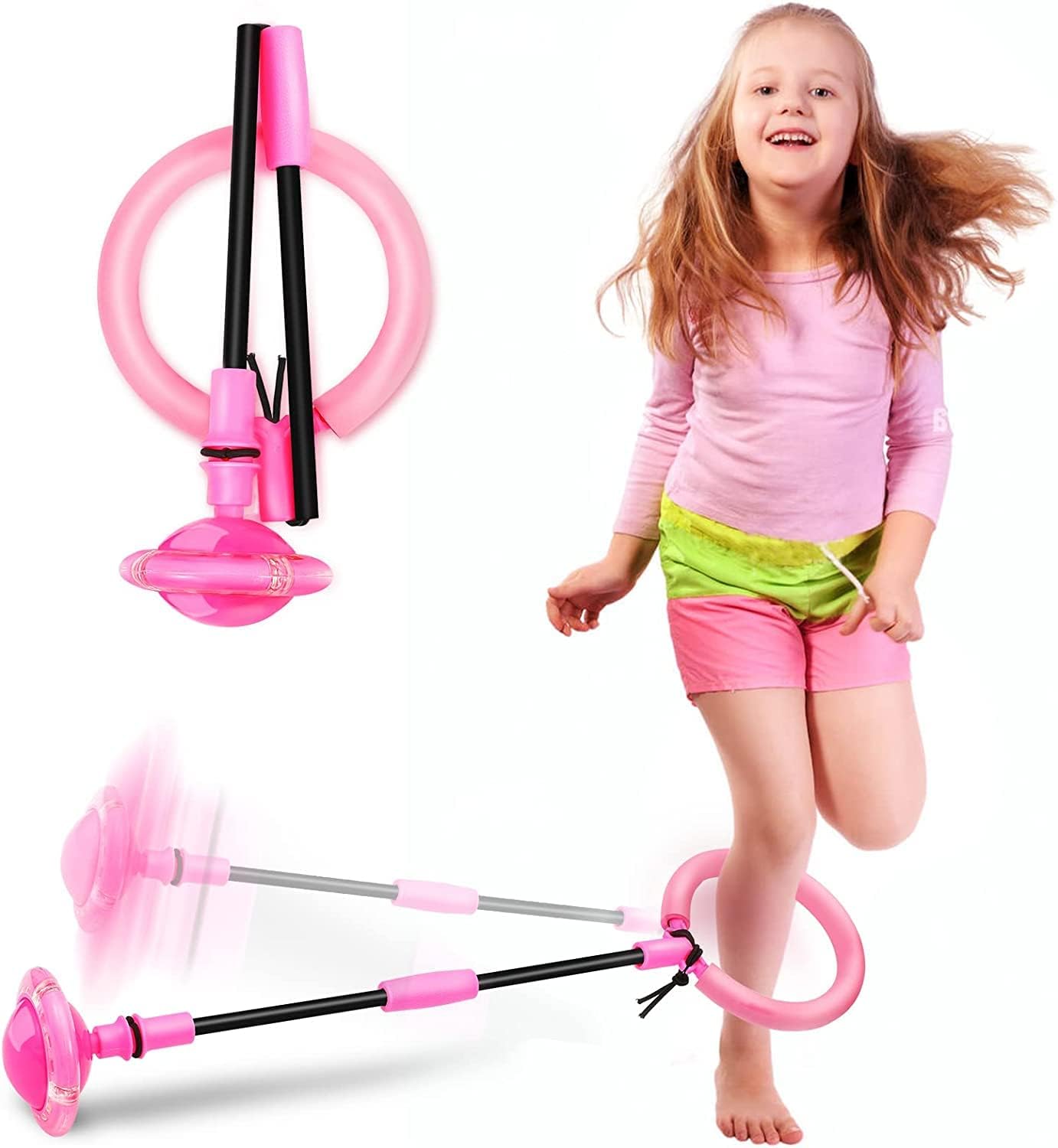 Skade Skip Ball, Portable Foldable Colorful Flash Wheel Swing Ball, Kids Toys for Girls & Boys for Skip It, Sports Fitness Toys for Kids & Adults. Gifts for Mom Women & Girls Toys Age 5-10 Years