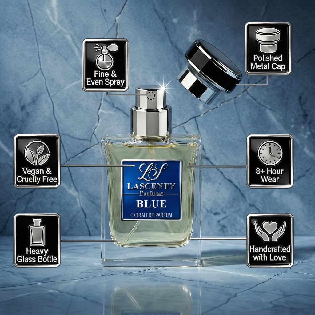 BLUE Cologne Inspired by BLEU DE Chnl for Men (1.7oz / 50ml) | Extrait de Parfum | Long-Lasting Fresh Woody Aromatic Scent | Signature Bold Perfume | Luxury Fragrance