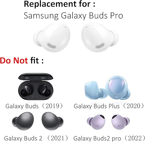 Miniatura 2 de Juego de auriculares de silicona de repuesto para auriculares Samsung Galaxy Buds Pro, 6 pares (blanco)