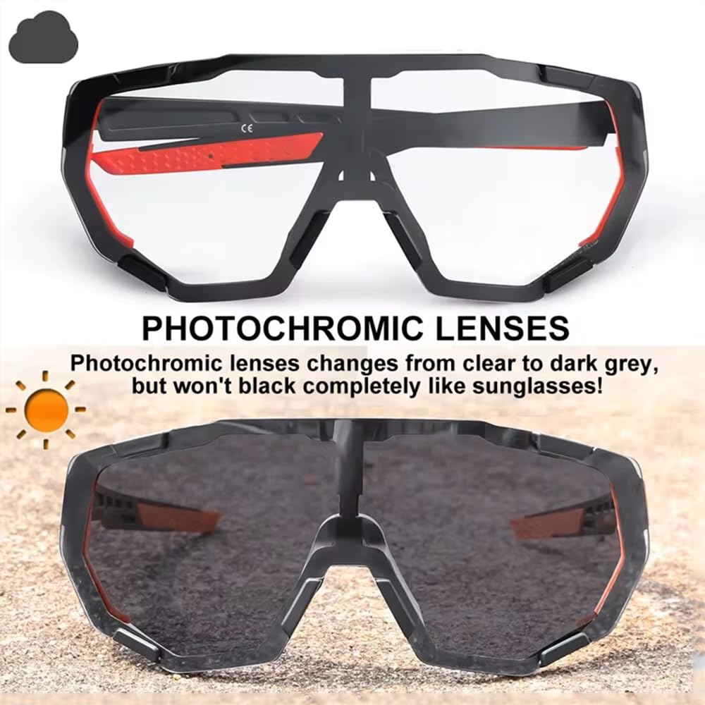 Lunettes De Cyclisme Photochromiques Lunettes De Soleil Polarisées pour Vélo Sports Cyclisme Running Driving Fishing Glasses