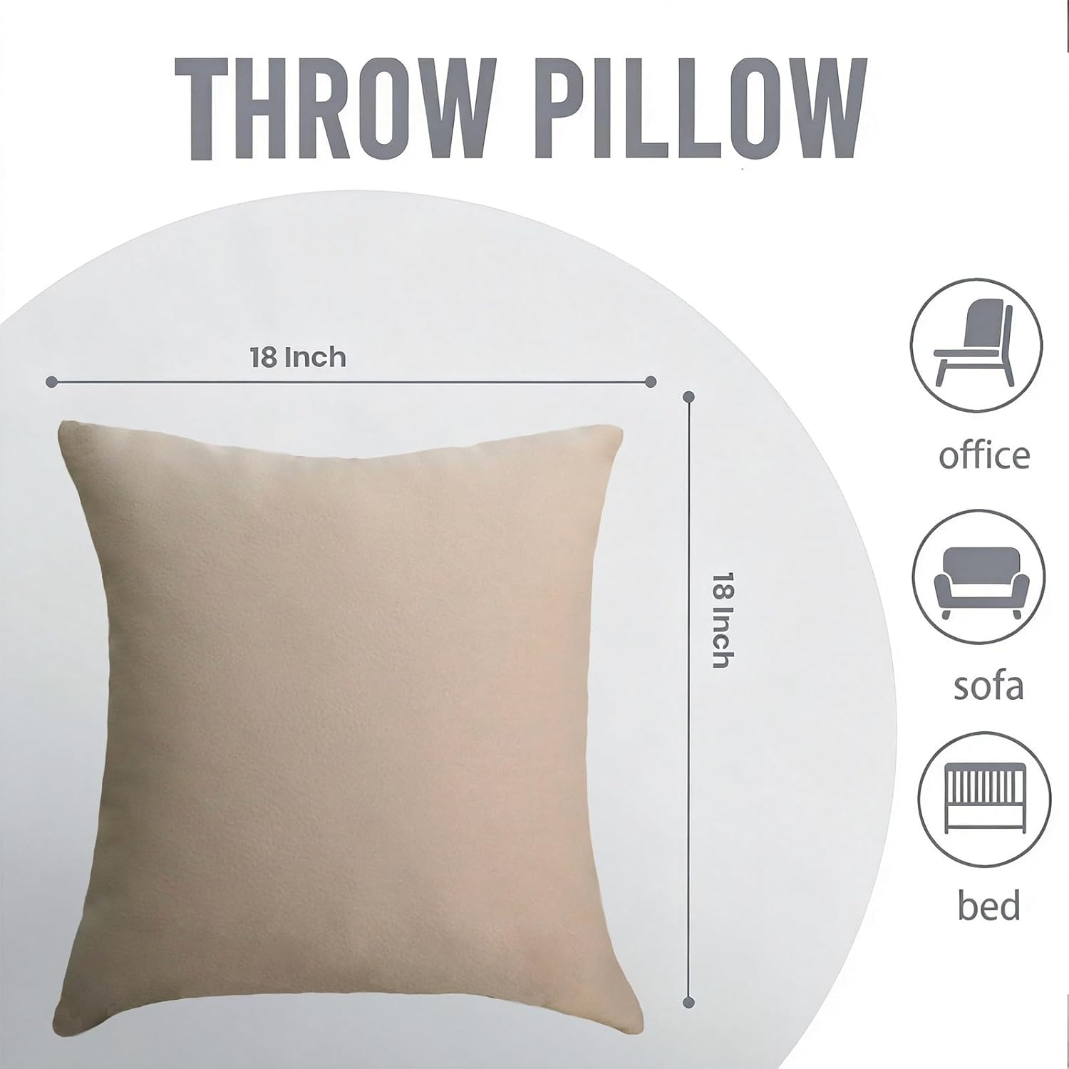 Throw Pillows with Inserts Included, 18x18 Couch Pillows,Throw Pillows for Couch,Dusty Apricot Throw Pillow 2 Pack.