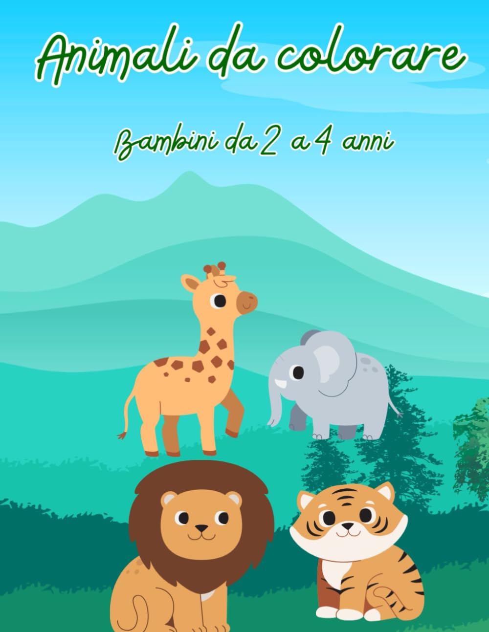 ANIMALI DA COLORARE Per Bambini 2-4 anni: 20 simpatici animali da colorare