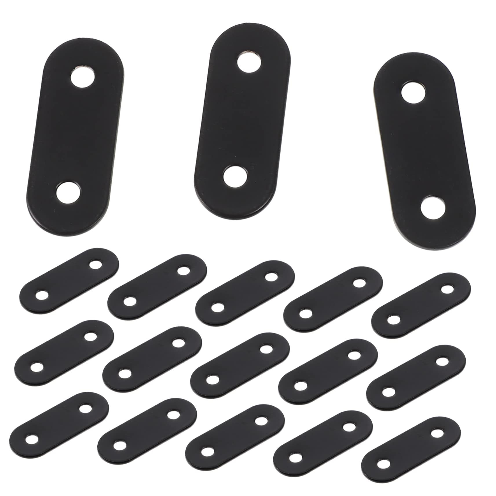 MUSISALY Metal Bracket Black Corner Code Fixings 20pcs Flat Plate for Wood Metal Mounting Plate