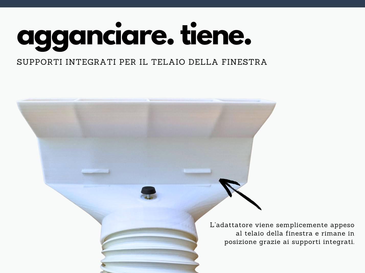 Adattatore Finestra 35cm Condizionatore Portatile – Compatibile con Pinguino, De'Longhi, Olimpia – Tubo 150mm – Per Lucernari e Vasistas – Universale