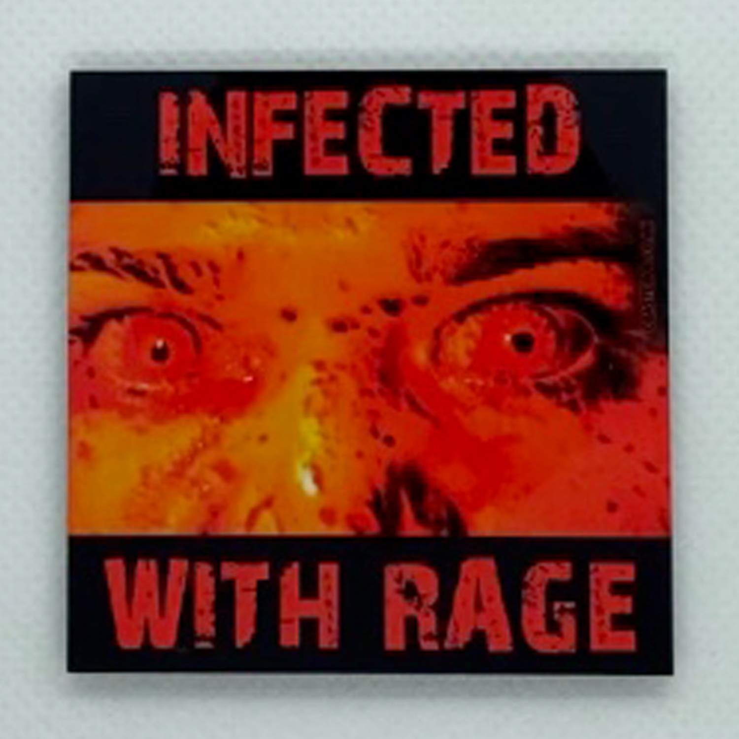 Infected With Rage - Inspired by 28 Days Later - Fridge Magnet - Hardboard - 57mm x 57mm - Gloss Finish