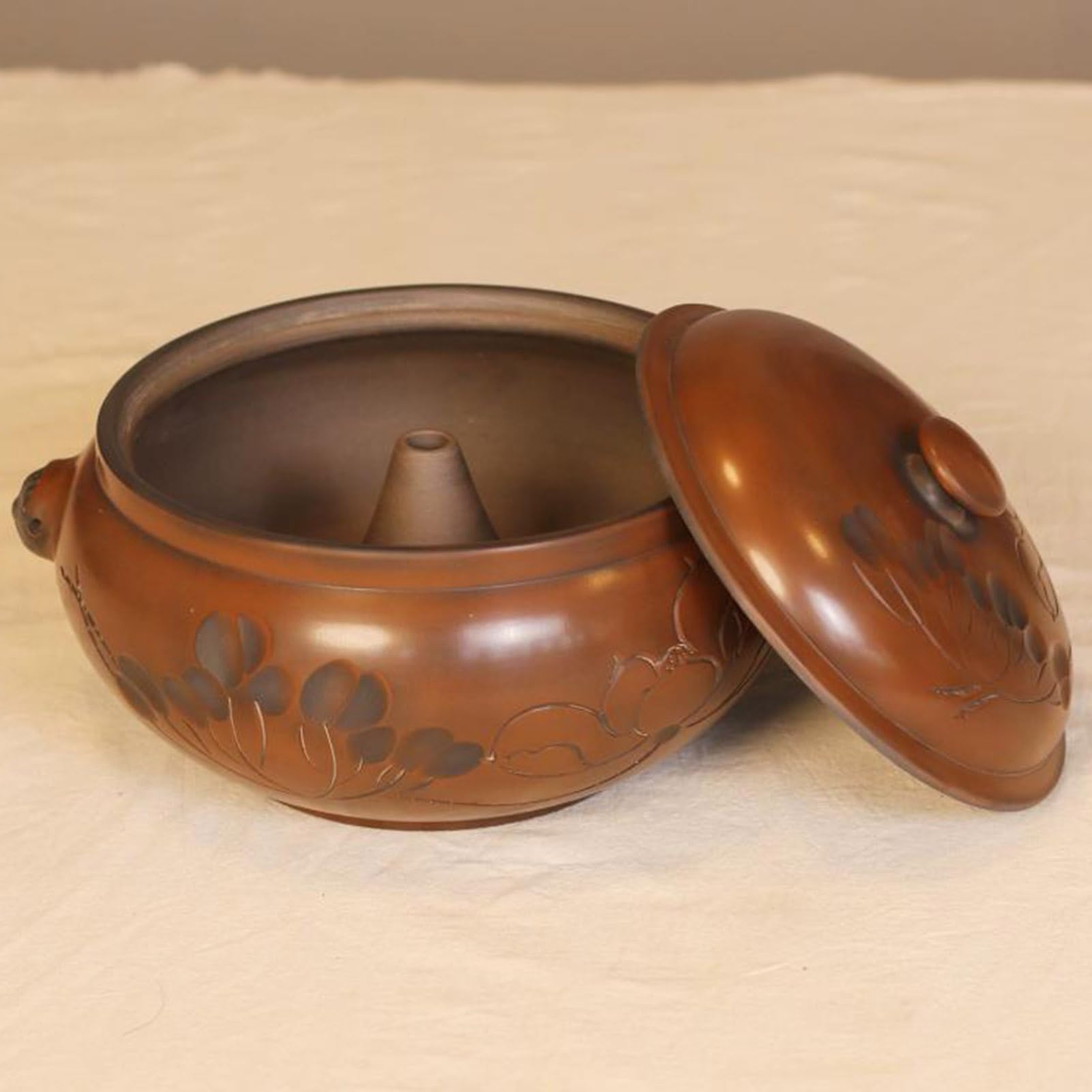 Pentola a vapore in ceramica per cuocere a vapore verdure e zuppa di pollo, pentola tradizionale cinese con manico, 2,7 l per stufare e cucinare