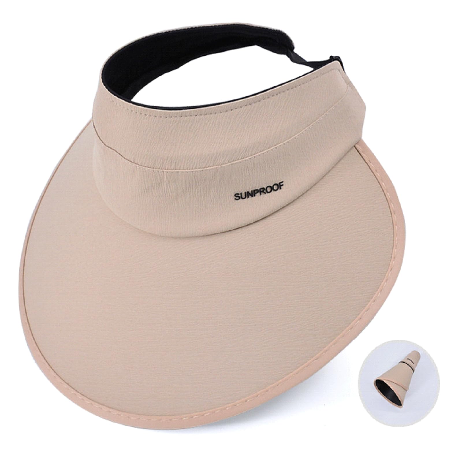 Chasenew Sombreros con visera para mujer, de ala grande, protección UV, para verano, safari, deportes, UPF 50+, plegable