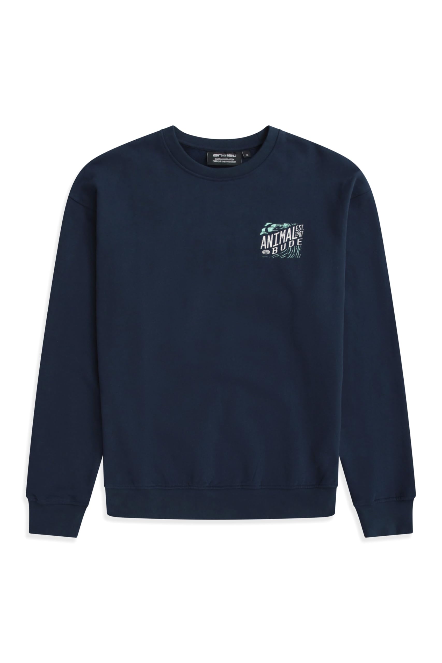 Animal Men's Navy Jonah Bude Sweatshirt - Elasticated Cuffs & Hem - Spring Summer Adventures & Outdoors L