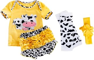 GALPADA 1 Conjunto De Roupas De Boneca De Vaca Kit De Bebê Bonecas Reborn Conjunto De Roupas De Bebê Roupa De Boneca Reborn Roupa De Boneca De Desenhos Animados Acessórios De Roupa