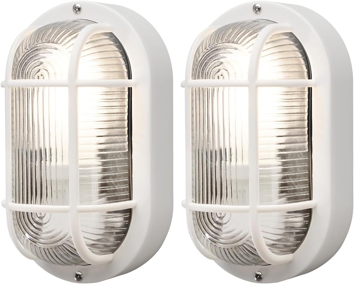 Aplique oval de exterior Konstsmide 7650-200 resistente IP44 blanco 2