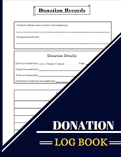 Donation Log Book: Non-Profit Organization/Charity Record Keeping Journal