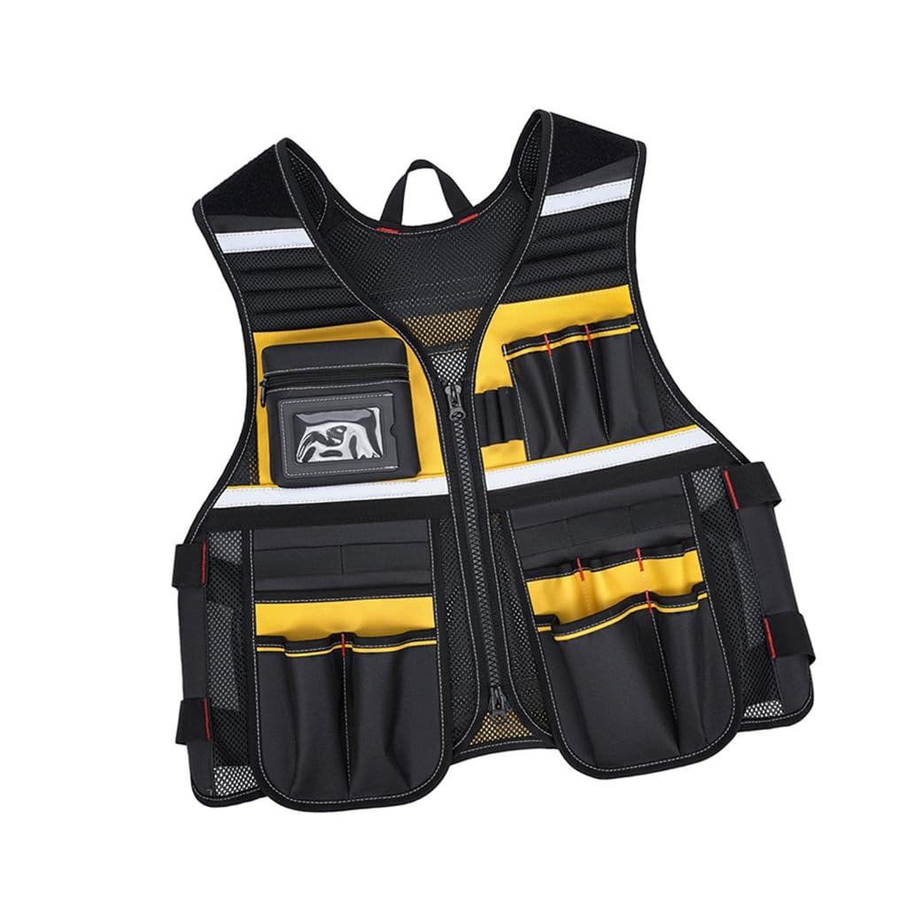 Chaquetas de trabajo con bolsillo ajustable, chaleco de construcción, chaquetas de trabajo con cinturón de herramientas ajustable, múltiples bolsillos