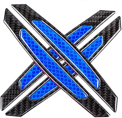 4 Stück Auto Tür Schutz Aufkleber - Kohlefaser Design Schwarz