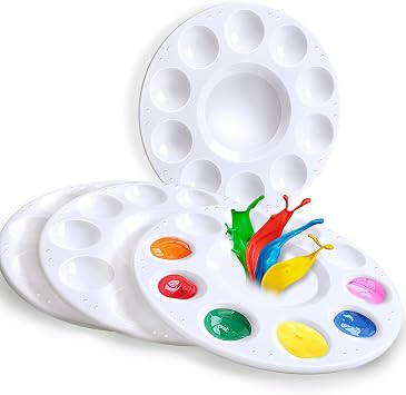 4 PCS Paint Palette, INIFUS Paint Pallet for Kids & Students,Plastic Paint Tray Palettes with 10 Wells,Painting Supplies for Kids | Artist Paint Tray Palette,Paint Palettes for Kids,Student to Craft Supplies DIY Art Painting on School Project or Art Class