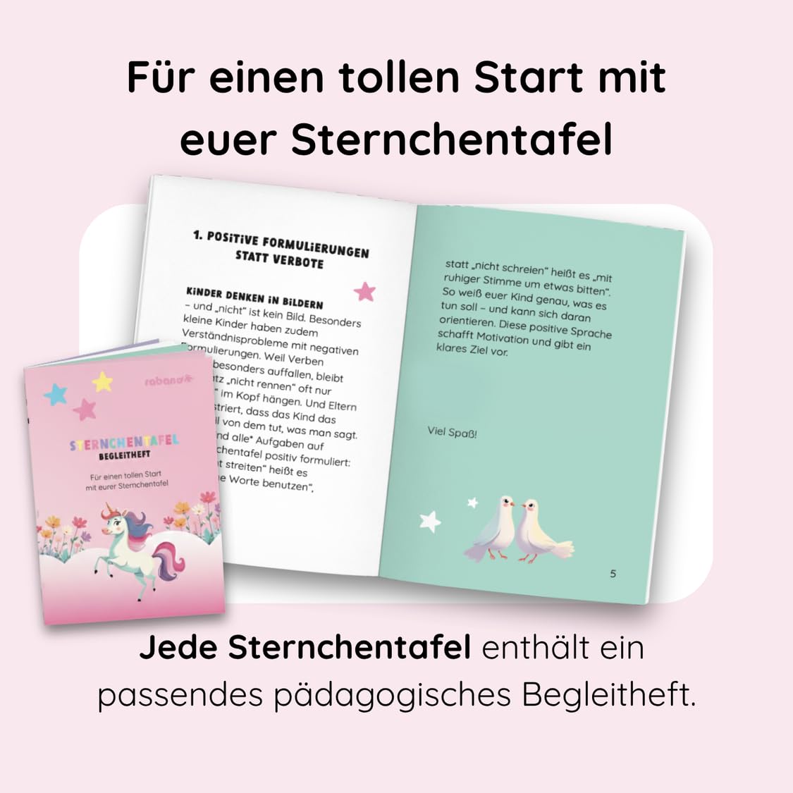 Rabano Belohnungstafel für Kinder – [400 Magnete + über 100 Aufgaben] - Belohnungssystem - Routine Planer & Wochenplaner Kinder, Haushaltsplan (Einhorn)