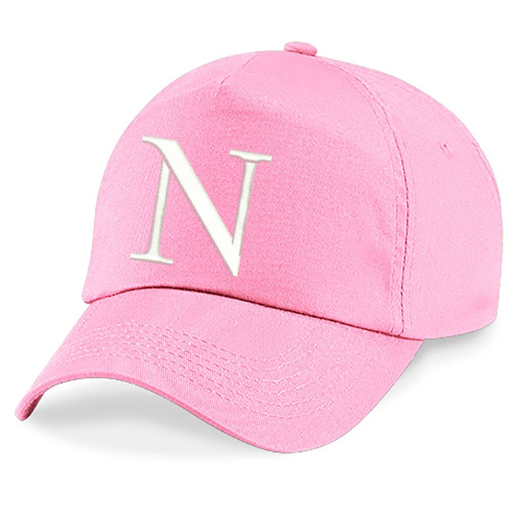 4sold Niños Escuela Bordado Gorra Niños Hat Alphabet A - Z Verde Rosa Claro