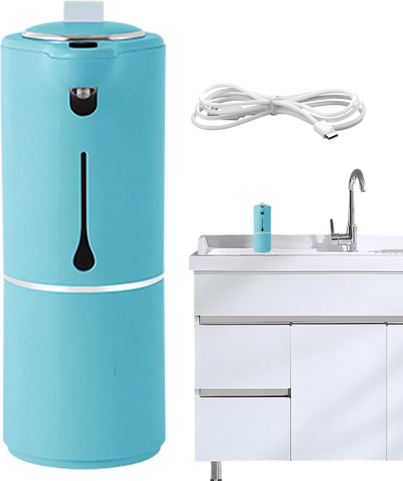 自動ソープマシン - モーションセンサーを備えた充電式ハンドフォームディスペンサー| 280mlノータッチ液体容器、シンク、洗面所、家、オフィス、ホテル用の調整可能なクリーナーデバイス、商用利用