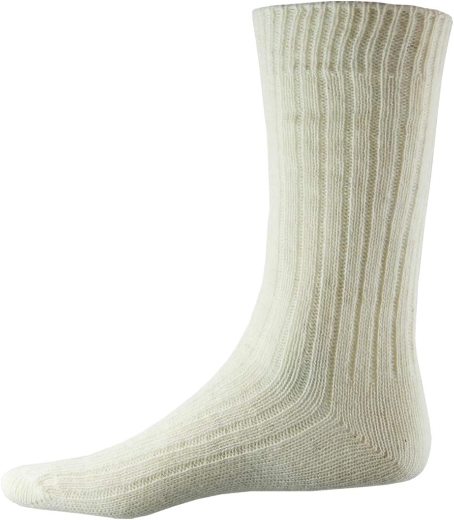 YUN 3 Pairs Men's Natural Pure 100% Wool Warm Boot Winter Socks Traditional Cream - Image 4