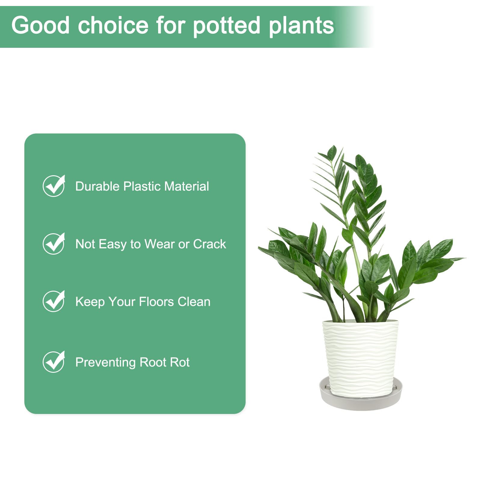 M METERXITY 2-Pack Plant Saucer, 9 Inch Flower Pot Saucers - Image 3