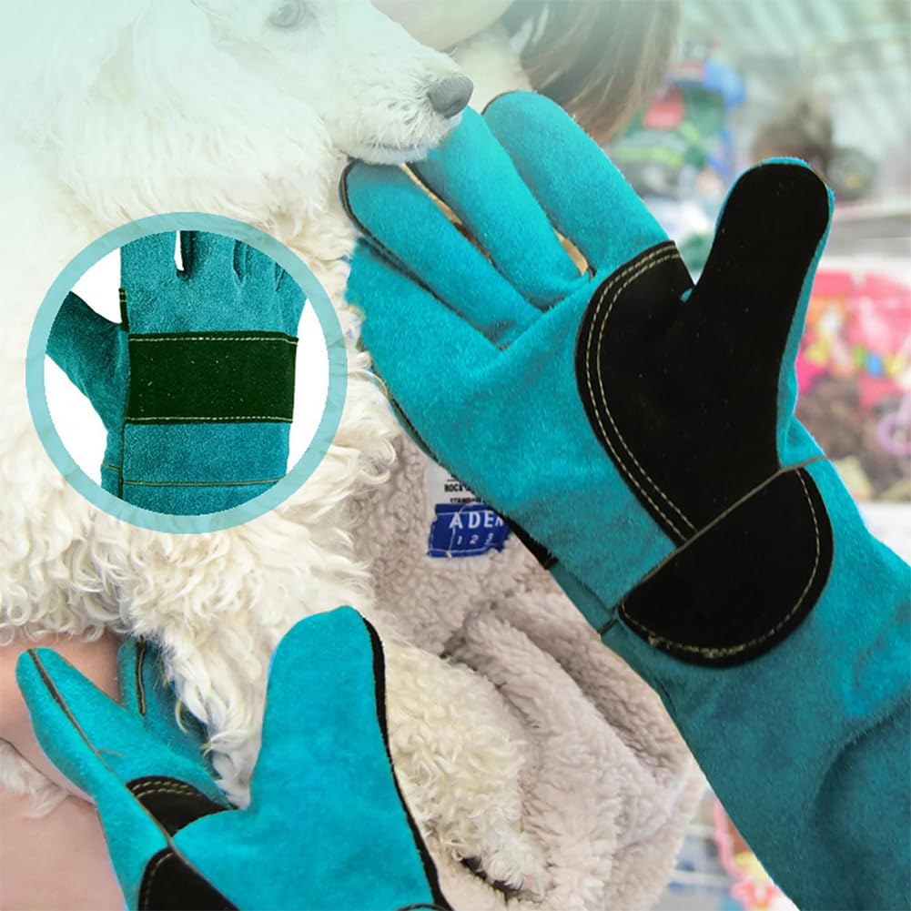 Tokaneit Guanti di Protezione da Lavoro Resistenti ai Morsi Animali Domestici Verde 45cm