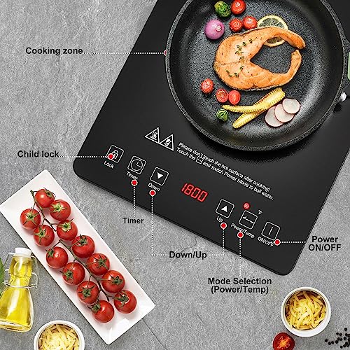 Compare Portable Induction Cooktop AMZCHEF 1800W Induction Stove Burner
