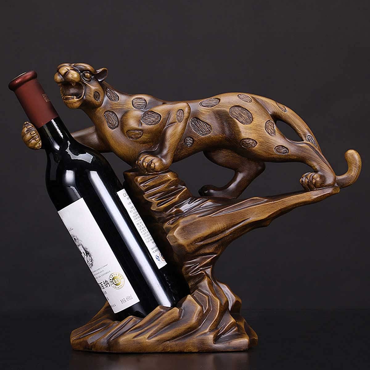 Estantería De Botellas De Vino Sculpture Leopard Animal Botelleros Vino Madera Creatividad Resin Wine Rack Champagne Storage Botelleros Decoración De Fiesta Regalo