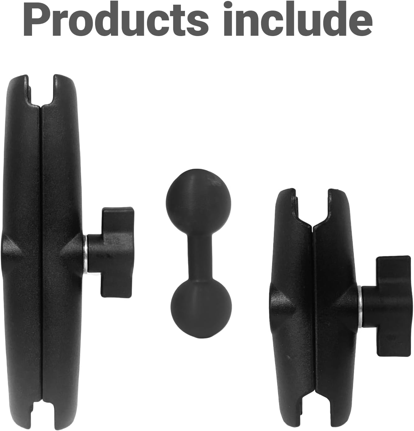 Dual Extension Double Socket Arm Compatible with RAM B-Size Mounts and Other 1 inch Industry Standard Device，with 1" Double Ball Adapter 360° Rotation for Bike/Truck/Car（12.7" Length）