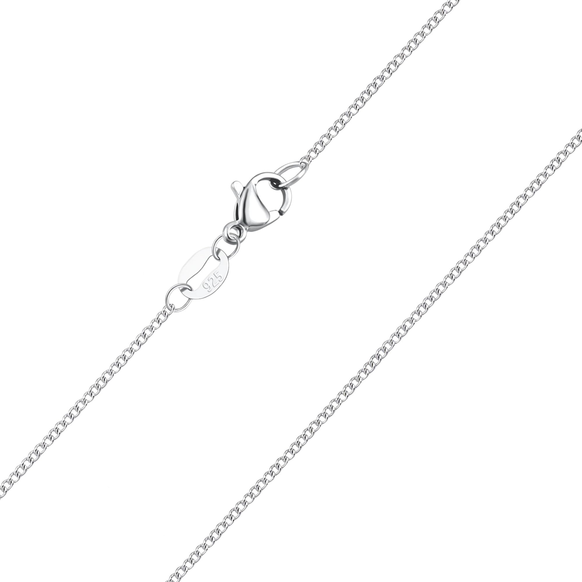Kraven Feine 925 Silber Damen Halskette ohne Anhänger, Silberkette in 40.45.50.55.60 cm verfügbar Silberschmuck (Cuban, 45CM)