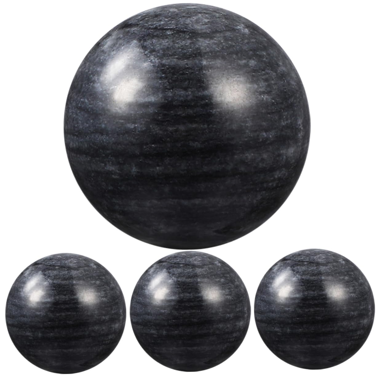 Healeved 4 Sätze Den Ball Drehen Bälle Für Yoga-bälle Doppelmassage Übungsbälle Wasserbälle Silberne Kugeln Erdnuss-massagerolle Sensorische Bälle Stein Black 4 Stücke * 4