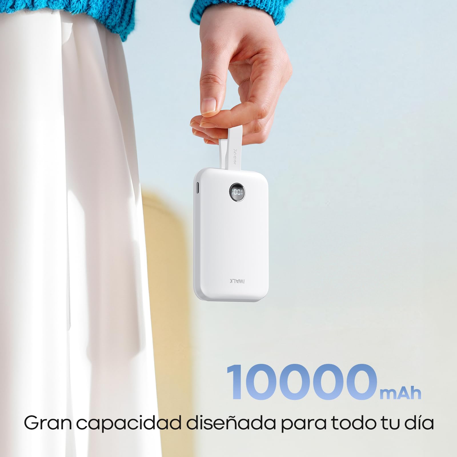 iWALK Batería Externa magnética portátil de 10.000 mAh: Qi2 certificada 15 W Wireless Power Bank 30 W Carga rápida con Cable USB-C batería con indicador LED para iPhone 16/15/14/13/12 Serie