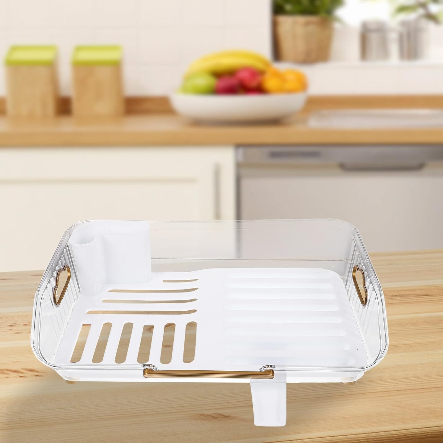 Multifunctional Bowl Draining Rack and Dish Drying Holder with Cutlery Tray for Kitchen Counter Organization