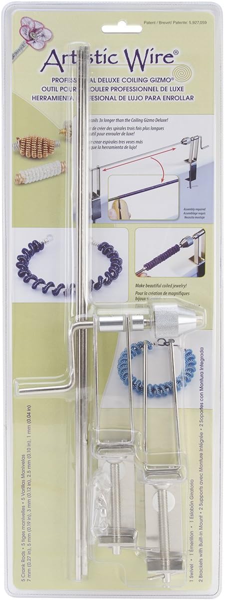 Beadalon Artistic Wire Professional Deluxe 5-Rod Coiling Gizmo, 7mm/5mm/3mm/2.5mm/1mm by 38.1cm